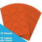 JAM Paper Round Circle Label Sticker Seals, 2.5 inch diameter, Orange, 120 Pack (147628584)-Size: 2 1/2 inches