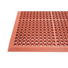 Edgewood Competitor Series Heavy Duty Grease Resistant Open Top Anti-Fatigue Mat - 3' W x 5' L x 7/8" D - Burnt Orange-Perforated face style for drainage
