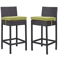 Modway Lift Outdoor Patio Bar Stool - Espresso Peridot - Set of 2-For entertaining or everyday use