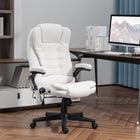 Vinsetto Massage Office Chair with 6-Point Vibration - White-High-back line design with thick padding, provides extra comfort