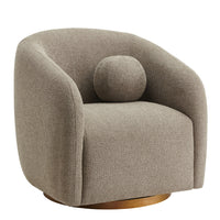 Modway Holland Swivel Chenille Fabric Armchair - Taupe-Curved Swivel Armchair