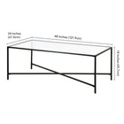 Hudson&Canal Henley 48"W Rectangular Coffee Table with Glass Top - Blackened Bronze-9