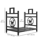 Outsunny Firewood Rack Decorative Metal Wood Storage Holder with Handles-Elevated base keep logs dry