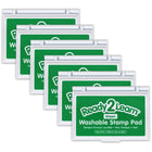 Ready 2 Learn Washable Stamp Pad - Green - 6 Pack-Mess-Free Art Time: The ink in this stamp pad washes off skin with soap and water, which makes clean-up quick and easy.