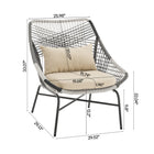 Manhattan Comfort Ashland Modern 5-Piece Patio Conversation Set - Cream-Made of High Quality Water Proof Fabric with a UV Resistant Coating