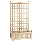 Outsunny Raised Garden Bed with Trellis for Climbing Vines - Natural Wood-Trellis frame design can place vines or hang small flowerpots
