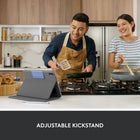 Logitech Rugged Folio Keyboard Case for iPad A16/ 10.9" (10th Gen.) - English - Graphite-Secure and Safe: A magnetic latch holds the case securely closed when not in use, and also provides a safe place to store your Logitech Crayon, Apple Pencil or other digital stylus