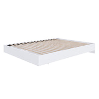 Nexera Platform Bed Frame - Full Size - White-Includes a system of slats for mattress support so it doesn't require a box spring, the perfect budget-friendly choice!