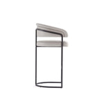 Manhattan Comfort Augusta 22.8" Modern Leatherette Upholstered Barstool - Light Grey-Made to Last. Commercial Grade Product