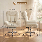 HOMCOM Criss Cross Office Chair with Footrest and Wide Seat - Beige-Deep 155° infinitely reclining backrest, with footrest for fully stretching out