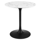 Modway Lippa 28" Round Faux Marble Dining Table - Black White-Modern Dining Table