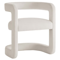Modway Winslow Performance Velvet Barrel Accent Chair - Alabaster-Accent Chair