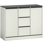 HOMCOM 39.4" L Sideboard Buffet Cabinet with Soft Close Doors - White Wood Grain-Offers large storage with three drawers and two cabinets for a clutter-free home