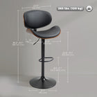 HOMCOM Bar Stools with Curved Back and Footrest - Black - 2 Pack-Comfortable PU surface filled with thick foam and curved poplar wood to relax the body
