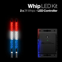 SoundExtreme Extreme Whip Kit Qty 2 x 2ft plus LEDCast Controller-4-zone led controller included: up to 4 zones for LEDCast compatible whips, strips and rock lights. optional use of 2 zones to make lights synchronize with the vehicle brake, reverse, and turn signals (extension cables sold separately)