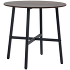 HOMCOM 31.5" Round Industrial Dining Table for 4 - Rustic Brown-Classic rustic wood-effect top, with industrial-looking black frame