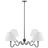 Modway Wave Squiggle 4-Arm Pendant Light - Black-4-Light Hanging Pendant