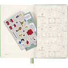 Moleskine 2026 Limited Edition Peanuts Charlie & Snoopy 12-Month Hard Cover Daily Planner - 5" x 8.25" - Emerald Green-Ivory-Coloured, 70 G/M2, Acid-Free Paper