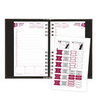Brownline 2027 CoilPro Daily Planner Twin-wire binding, lizard-like hard cover - 8" x 5" - Black-Each page has 3 blocks for reminder notes and calls