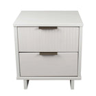 Manhattan Comfort Granville 18.11" Modern 2-Drawer Nightstand - White-Modern- Contemporary with a taste of Glam - Nightstand for Bedroom and Living Room Use