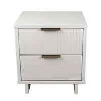 Manhattan Comfort Granville 18.11" Modern 2-Drawer Nightstand - White-Modern- Contemporary with a taste of Glam - Nightstand for Bedroom and Living Room Use