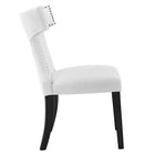 Modway Curve Fabric Dining Chair - White-Solid Wood Legs