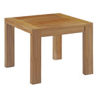 Modway Upland Outdoor Patio Wood Side Table - Natural-Modern outdoor teak side table