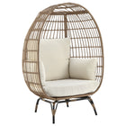 Manhattan Comfort Spezia 33.46" Modern Patio Freestanding Egg Chair - Tan/Cream-Modern Freestanding Egg Chair for Outdoor and Indoor Use