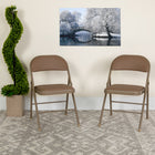 Flash Furniture HERCULES Series Double Braced Beige Vinyl Folding Chair-Beige Powder Coated Frame Finish