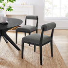 Modway Kai Fabric Dining Chair 2-Piece Set - Charcoal-Fixed Fabric Seats