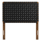 Modway Sparta Weave Vegan Leather Twin Headboard - Walnut Black-Standing Design