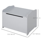 Qaba Kids Wooden Toy Storage Box Organizer Chest with Magnetic Hinge - Grey-Perfect gift for your lovely baby in their childhood
