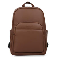 Bugatti Wellington Business Backpack for Laptops up to 15.6" - Cognac-Made of pebble-grain synthetic leather