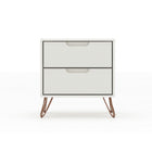Manhattan Comfort Rockefeller Mid-Century Modern Bedroom Dresser 3-Piece Set - Off White-Perfect for Storage or Display Items. Anti Tip Kit Included.