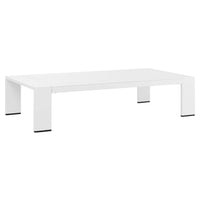 Modway Tahoe Outdoor Patio Powder-Coated Aluminum Coffee Table - White-Outdoor Patio Coffee Table
