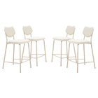 Zuo Zeal Counter Stool - Light Grey/Beige - Set of 4-Ergonomic and supportive footrest