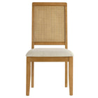 Modway Arlo Faux Rattan and Wood Dining Side Chairs - Natural/Heathered Weave Light Beige - 2 Pack-9
