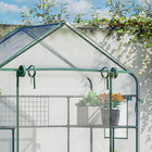 Outsunny Walk-in Greenhouse with 4 Shelves- A mesh-lined door and windows keep unwanted guests out while allowing ventilation
 