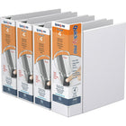 QuickFit Pro Heavy Duty Binder - Single Touch Pin-Lock - 4" - White - 4 Pack-3 Ring Binder