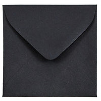 JAM Paper Mini Square Invitation Envelopes - 3.125 x 3.125 - Black Linen - 25 Pack-Envelope Features: Vflap Gum Closure / Paper Weight: 32 lb / High-Quality Metallic Finish