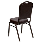 Flash Furniture HERCULES Series Crown Back Stacking Banquet Chair in Brown Vinyl - Copper Vein Frame-Crown Back Design