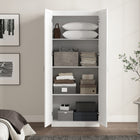 Manhattan Comfort Cornelia 29.61" Modern 4-Shelf Storage Closet - White-90° open door design with European soft-close hinges for smooth, quiet use