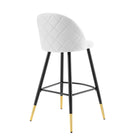 Modway Cordial Performance Velvet Bar Stools - White - Set of 2-Bar Stool Weight Capacity: 300 lb