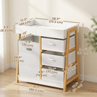 Qaba Baby Changing Table with Waterproof Pad - 3 Drawers - Large Basket-Waterproof cushioned pad offers soft, easy-clean comfort
