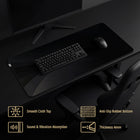 ONEofZERO Large Premium Desk Pad - Anti Slip Rubber Bottom - Smoke-Sound Dampening: Vibration absorption properties reduce high frequency resonance from the table and keyboard
