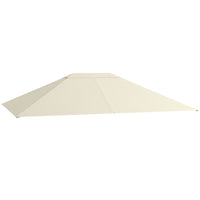 Outsunny 10' L x 13' W Gazebo Canopy Replacement with Vents and Drain Holes, (Top Cover) - Cream White-ONLY fits 10' x 13' (3 x 4m) gazebos, Outsunny SKU 84C-116 Series