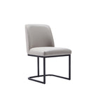 Manhattan Comfort Serena 23.62" Modern Faux Leather Upholstered Dining Chair - Light Grey - Set of 2-Weight Capacity: 300 lb. Seat Height: 18.7"