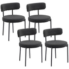HOMCOM Dining Chairs with Steel Legs for Kitchen - Black - Set of 4-Packaged in a set of 4 for dinner, conversation, and more