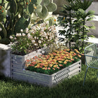 Outsunny 2-Tier Raised Garden Bed - 47" L x 40" W x 23" H - Silver-2 planters suitable for different plants 