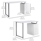 HOMCOM 47.2" Computer Desk with Multi-Use Reversible File Drawer - White-Large and durable computer desk with drawers, perfect for working at home or for students